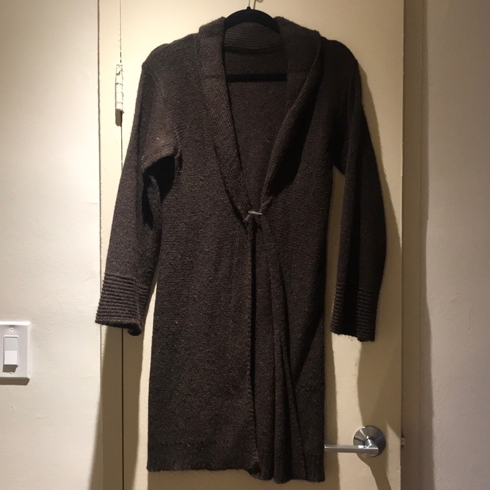 Long brown wool blazer. Made in Italy. Size M